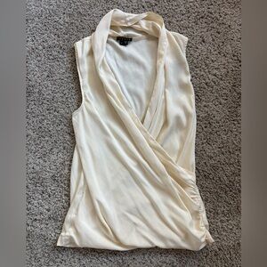 Theory Vintage Cowl neck/Drape neck  Cream Sleeveless Top